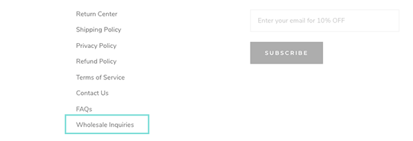 How to add a link to your wholesale channel on the website
